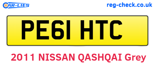 PE61HTC are the vehicle registration plates.