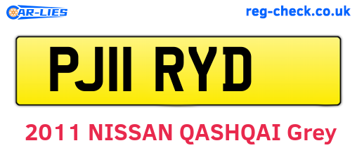 PJ11RYD are the vehicle registration plates.