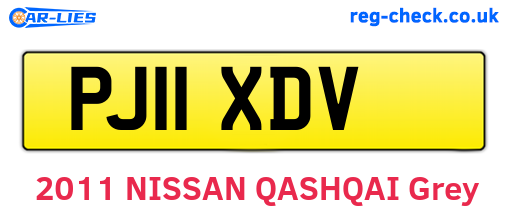 PJ11XDV are the vehicle registration plates.