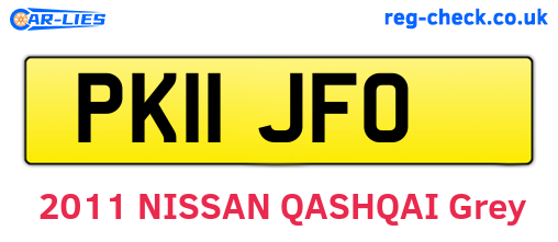 PK11JFO are the vehicle registration plates.