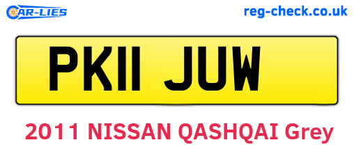 PK11JUW are the vehicle registration plates.
