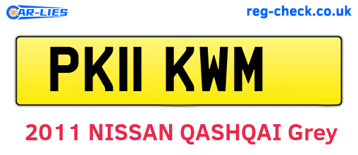 PK11KWM are the vehicle registration plates.