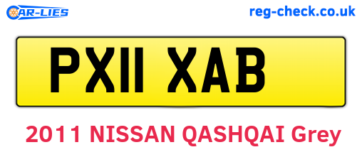 PX11XAB are the vehicle registration plates.