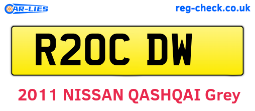 R20CDW are the vehicle registration plates.