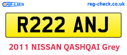 R222ANJ are the vehicle registration plates.