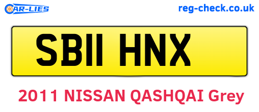 SB11HNX are the vehicle registration plates.