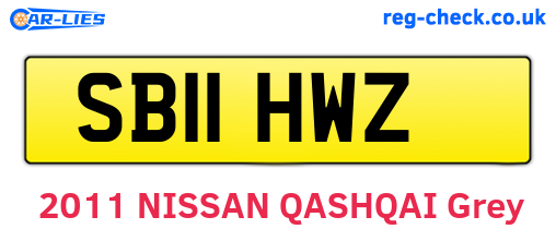 SB11HWZ are the vehicle registration plates.