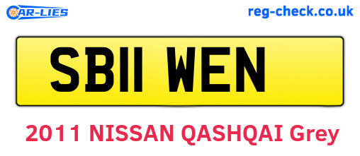 SB11WEN are the vehicle registration plates.