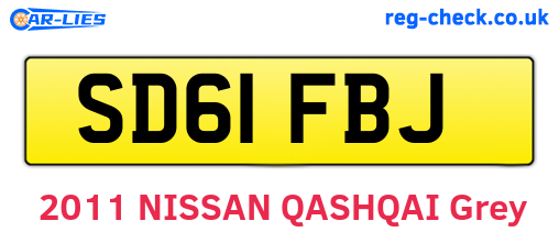 SD61FBJ are the vehicle registration plates.