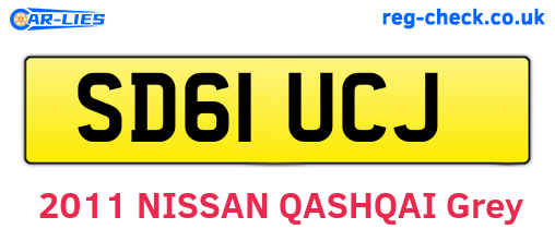 SD61UCJ are the vehicle registration plates.