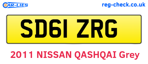 SD61ZRG are the vehicle registration plates.