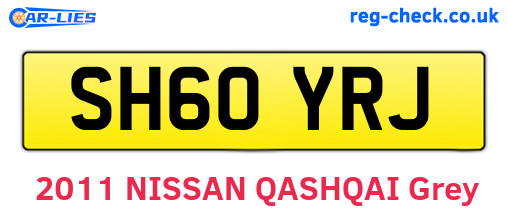 SH60YRJ are the vehicle registration plates.