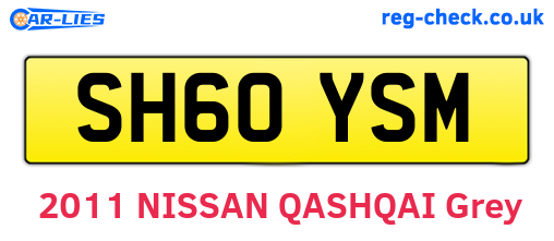 SH60YSM are the vehicle registration plates.