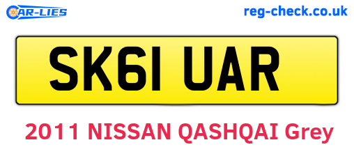 SK61UAR are the vehicle registration plates.