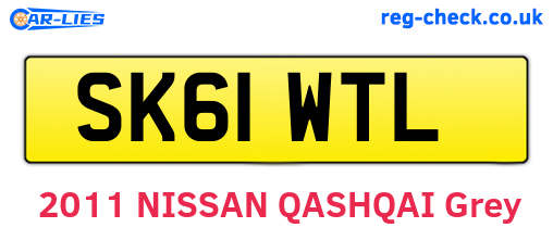 SK61WTL are the vehicle registration plates.