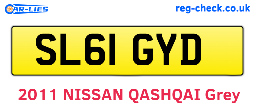 SL61GYD are the vehicle registration plates.