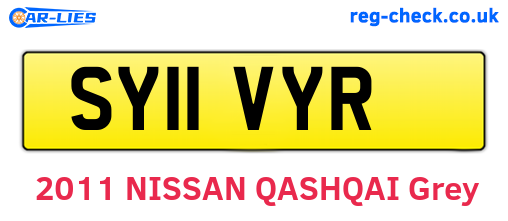 SY11VYR are the vehicle registration plates.