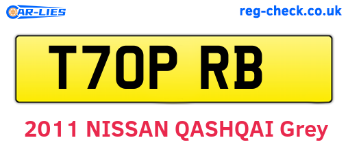 T70PRB are the vehicle registration plates.