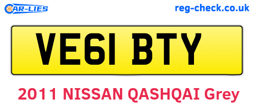 VE61BTY are the vehicle registration plates.