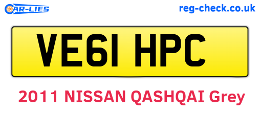 VE61HPC are the vehicle registration plates.