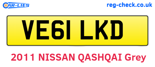 VE61LKD are the vehicle registration plates.