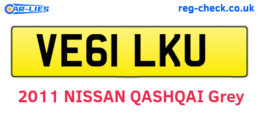 VE61LKU are the vehicle registration plates.