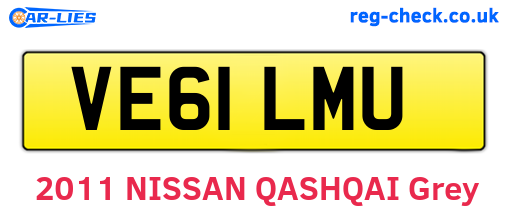 VE61LMU are the vehicle registration plates.