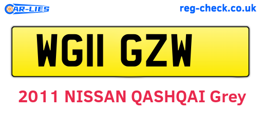 WG11GZW are the vehicle registration plates.