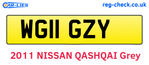 WG11GZY are the vehicle registration plates.
