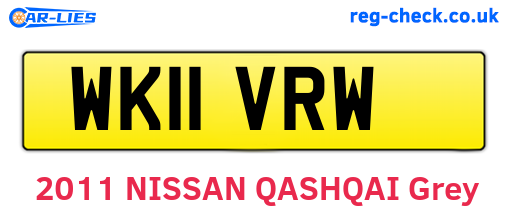 WK11VRW are the vehicle registration plates.