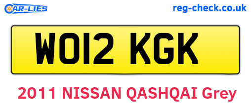 WO12KGK are the vehicle registration plates.