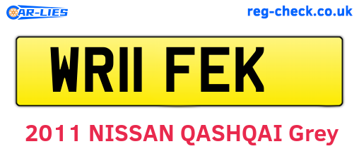 WR11FEK are the vehicle registration plates.