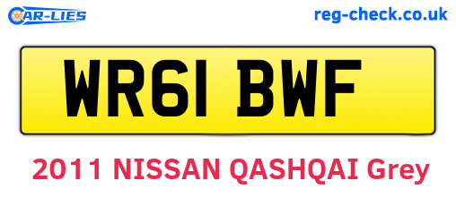 WR61BWF are the vehicle registration plates.