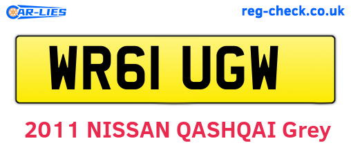 WR61UGW are the vehicle registration plates.
