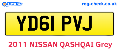 YD61PVJ are the vehicle registration plates.