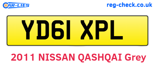 YD61XPL are the vehicle registration plates.