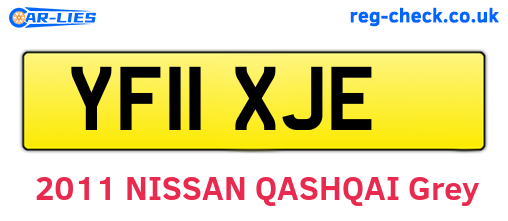 YF11XJE are the vehicle registration plates.