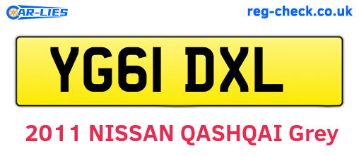 YG61DXL are the vehicle registration plates.