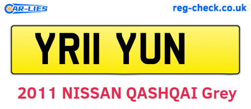 YR11YUN are the vehicle registration plates.