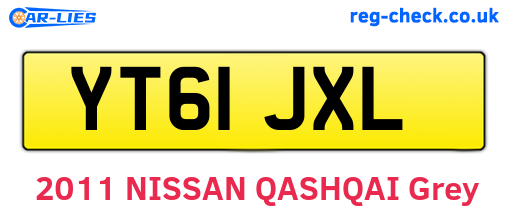 YT61JXL are the vehicle registration plates.