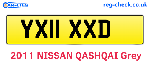 YX11XXD are the vehicle registration plates.