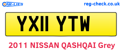 YX11YTW are the vehicle registration plates.