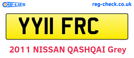 YY11FRC are the vehicle registration plates.