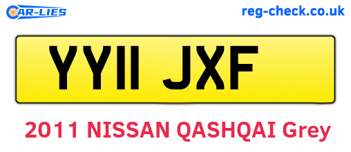 YY11JXF are the vehicle registration plates.