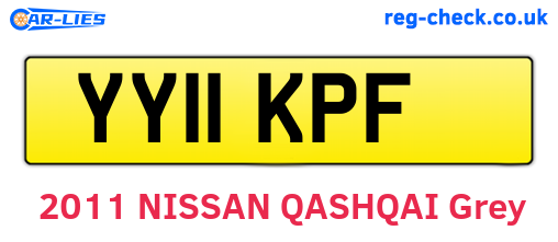 YY11KPF are the vehicle registration plates.