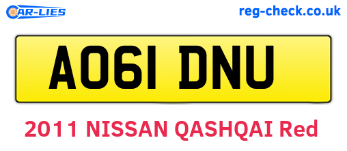 AO61DNU are the vehicle registration plates.