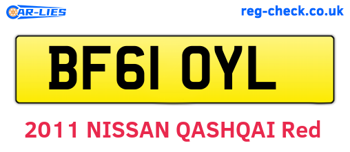 BF61OYL are the vehicle registration plates.