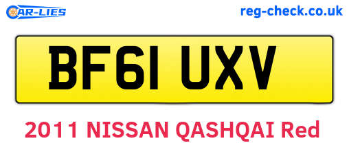 BF61UXV are the vehicle registration plates.