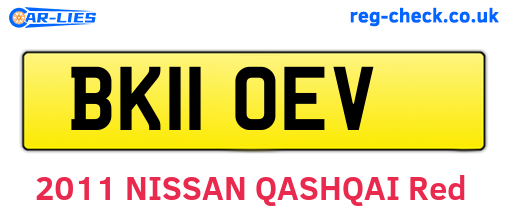 BK11OEV are the vehicle registration plates.