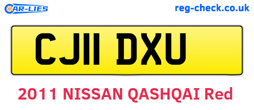 CJ11DXU are the vehicle registration plates.